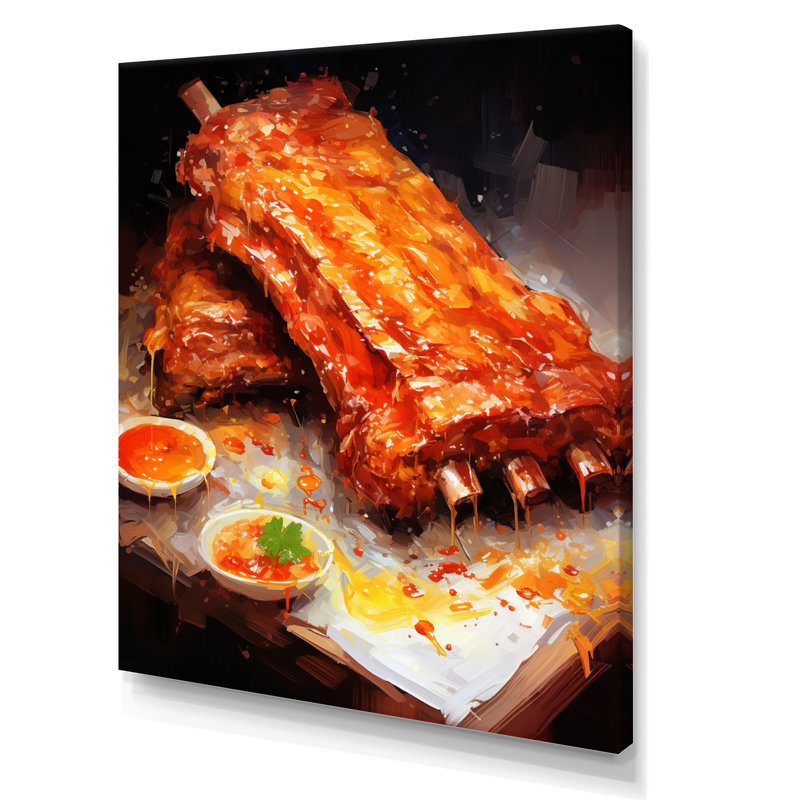 Lemmonds Food Bbq Ribs I, Toile tendue, H 20 po x l 12 po x P 1 po