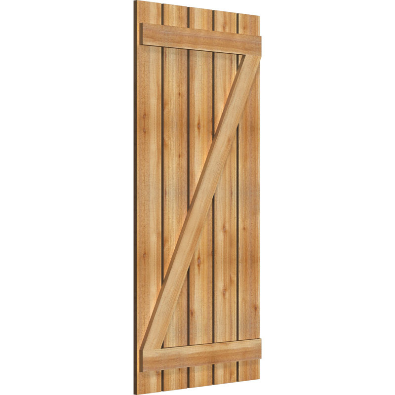 Volets espacés de 5 3/8 po avec barre en Z, cèdre rouge de l'Ouest TimberCraft (par paire), 28 7/8 po, 61 po