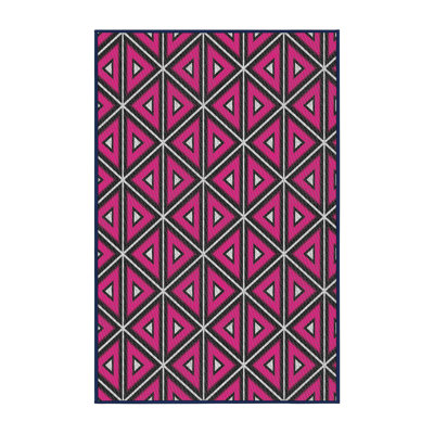 Tapis mauve à motif géométrique Deandra