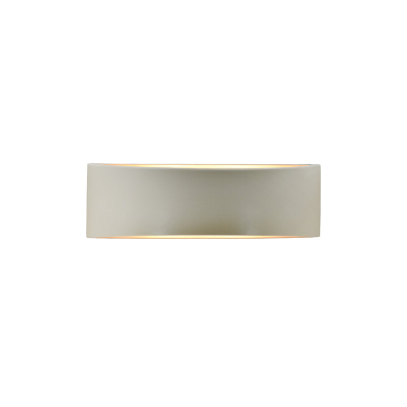 Applique murale en céramique Beda, DEL (intégrée), H 5 po x l 16 po x P 4 po, Blanc mat