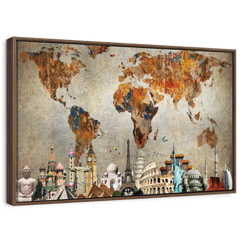 Rusty World Burwell, 13 po x 9 po, Cadre flottant noyer