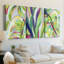 Bright Tropical Abstraction IV - Toile tendue sur mesure avec châssis - 3 pièces-2062003420