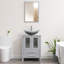 Finition de la base: finition du plateau blanc: meuble-lavabo simple autoportant bleu de 24 po avec comptoir en bois manufacturé-657482314-657482317