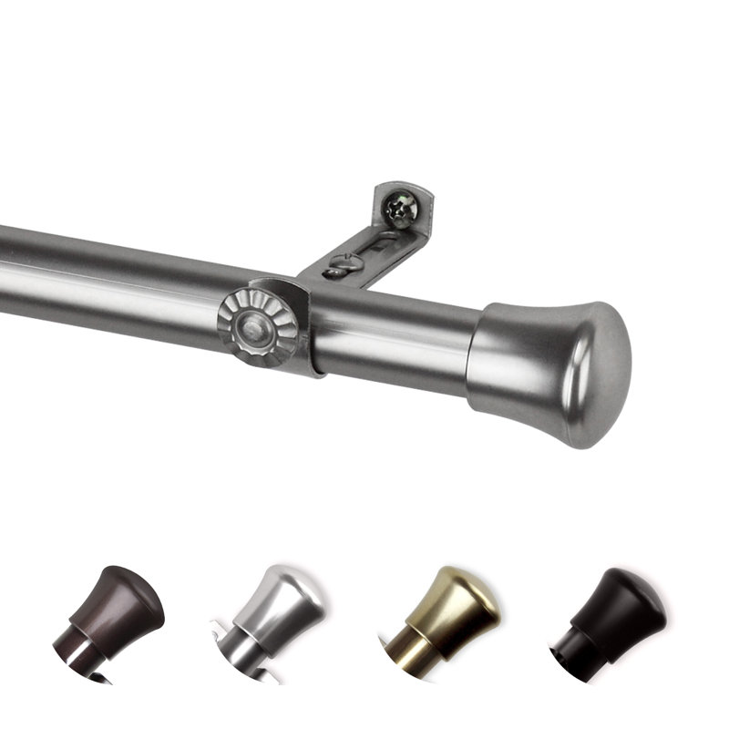Tringle à rideaux unique, Nickel satiné, l 66 à 120 po