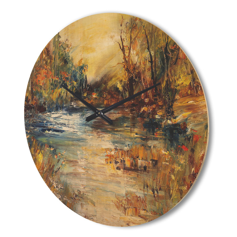 Horloge murale Stream in Forest, Grand