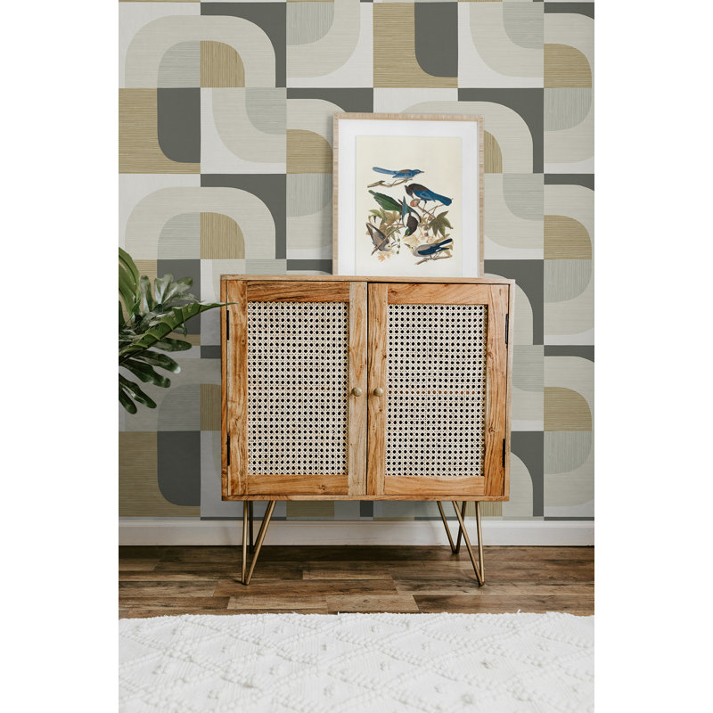 Papier peint Ivy Bronx Designs Tampere, Gris/beige