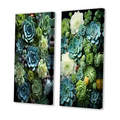 «Green Succulents Serenity Garden», 2 pièces