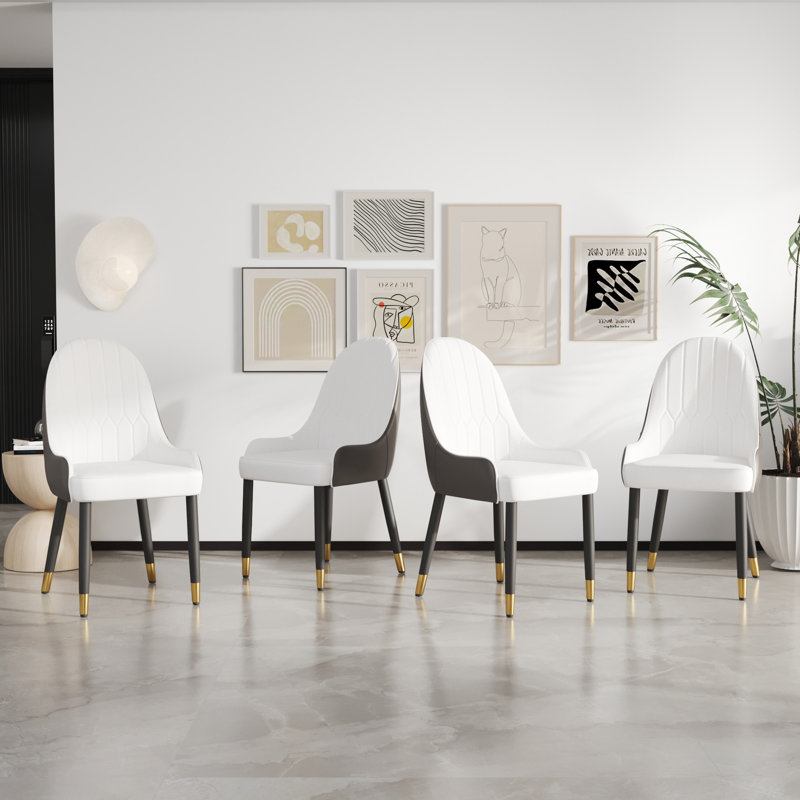 Chaise de salle à manger Maksimas, Blanc / brun