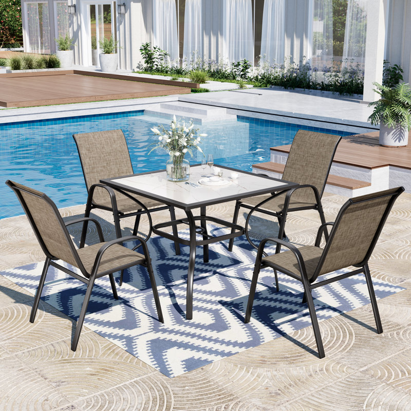 4 - Person Patio Dining Set with Square Table