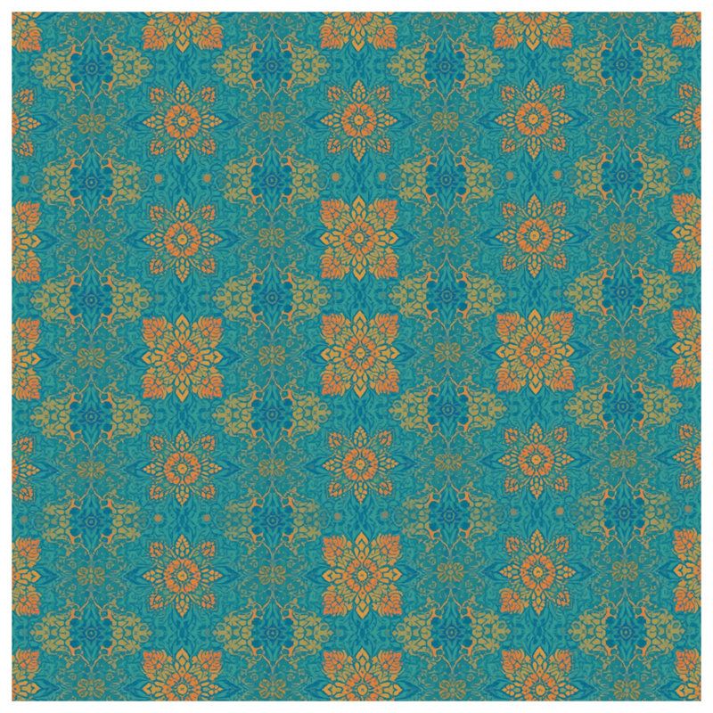 Tapisserie murale à motif mandala turquoise - Mandala, 68in H x80in W with 4 Grommets