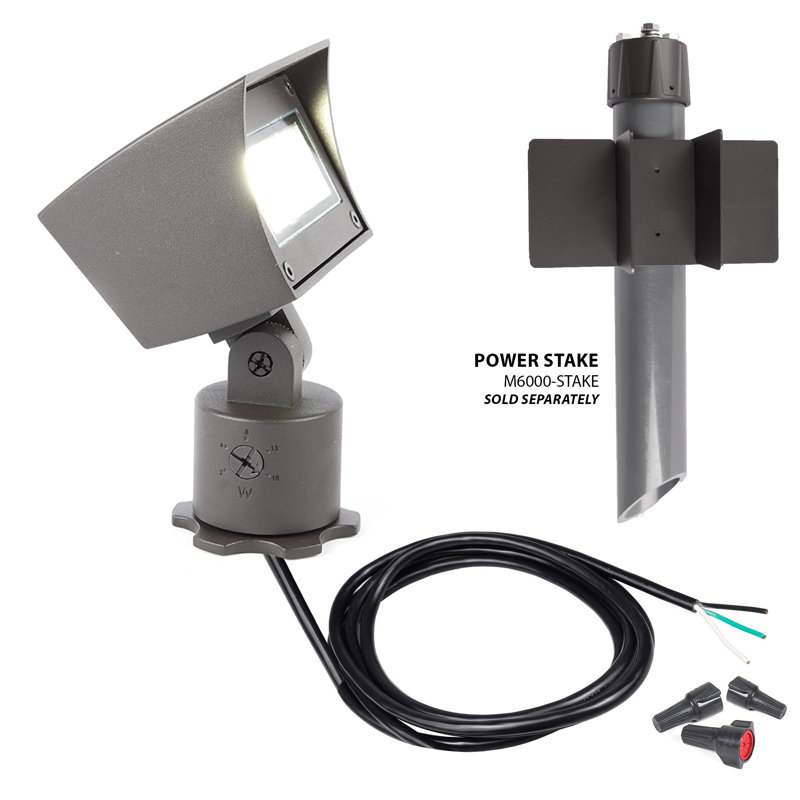 LED Flood Light, Bronze on Brass