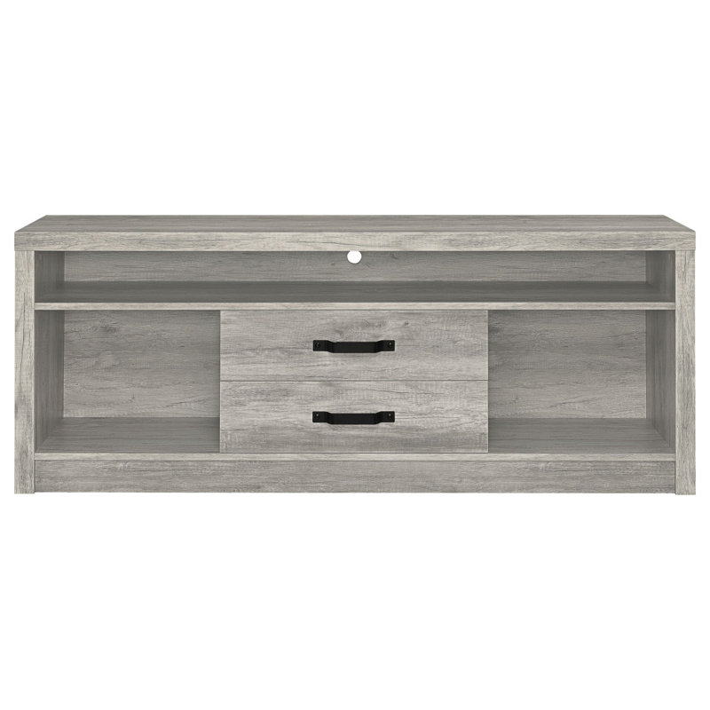 TV Stand With Two Drawers, Engineered Wood, Grey Driftwood Finish
