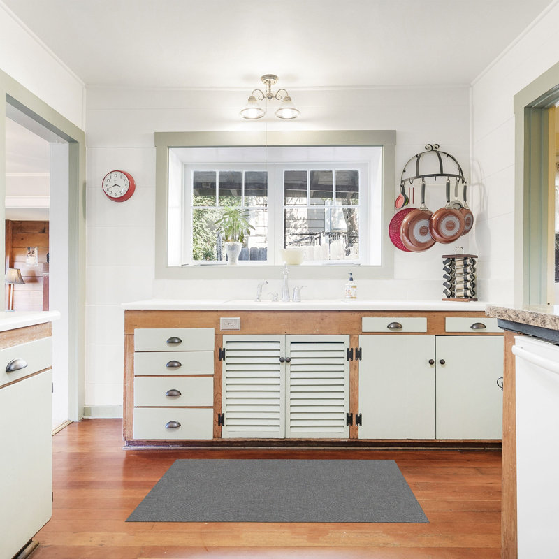 Tapis de cuisine à profil bas Un-Rug Mark Time de Matterly, Rectangle 3 pi x 5 pi