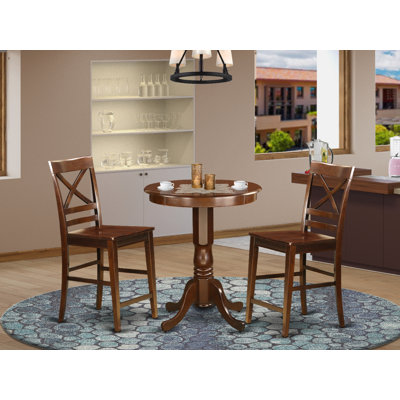 Florentine Counter Height Rubberwood Solid Wood Dining Set by Breakwater Bay