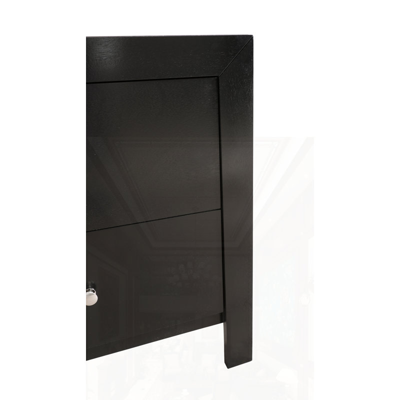 Elegantly Designed Bedside Table, Black