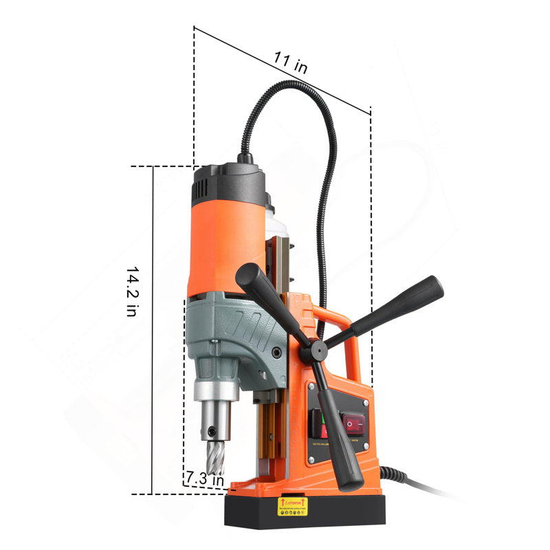 Magnetic Drill, 1450W 1.57" Boring Diameter, 12500N 850 RPM Portable Electric Mag Drill Press, Drilling Machine For Any Surface Home Improvement Industry Railway