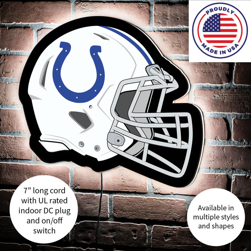 Enseigne murale lumineuse NFL à DEL pour casque, Colts d'Indianapolis