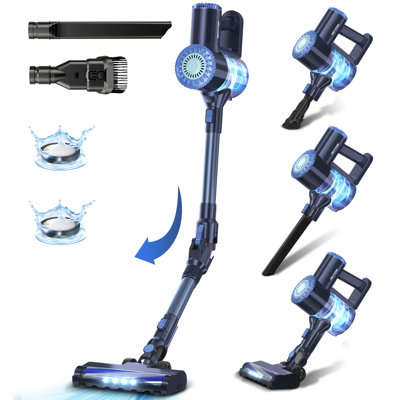 PrettyCare Cordless Vacuum Cleaner 39Kpa Powerful Suction 6 in 1 Stick Cleaner W400