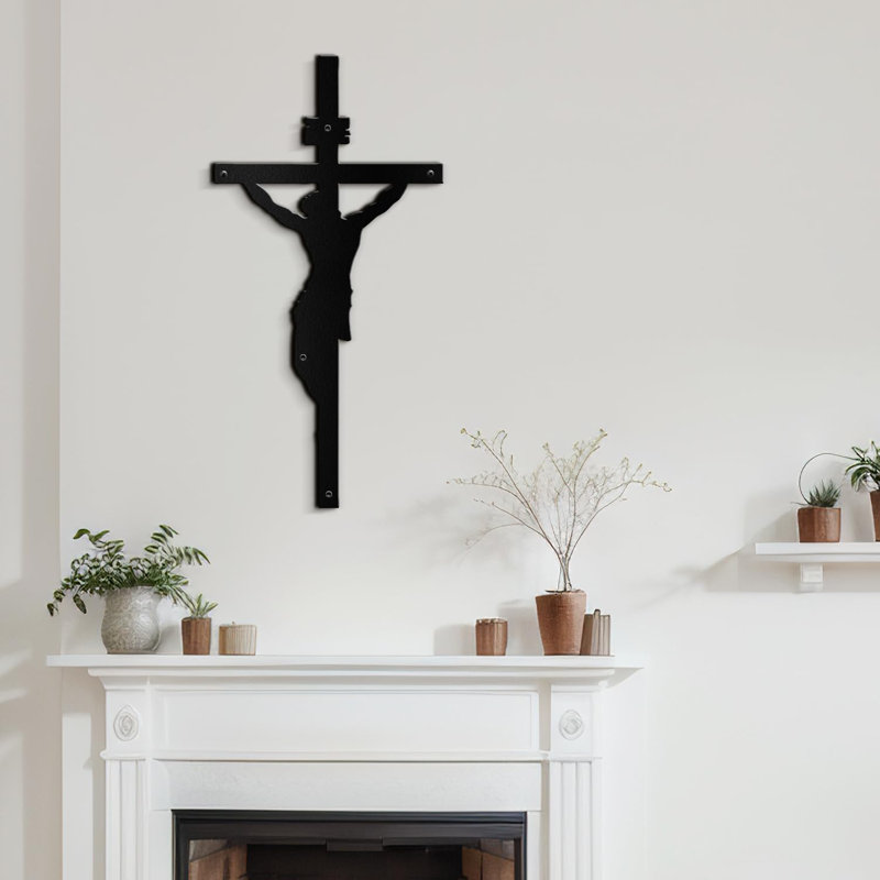 Décoration murale en métal, H 24 po x l 16 po x P 0,05 po, Noir