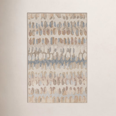 Paint Chip Natural Machine Washable Abstract Rug