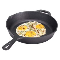 Pot Art Cast Iron Induction Shallow Frying Pan, 22cm, Blue - KARACA UK