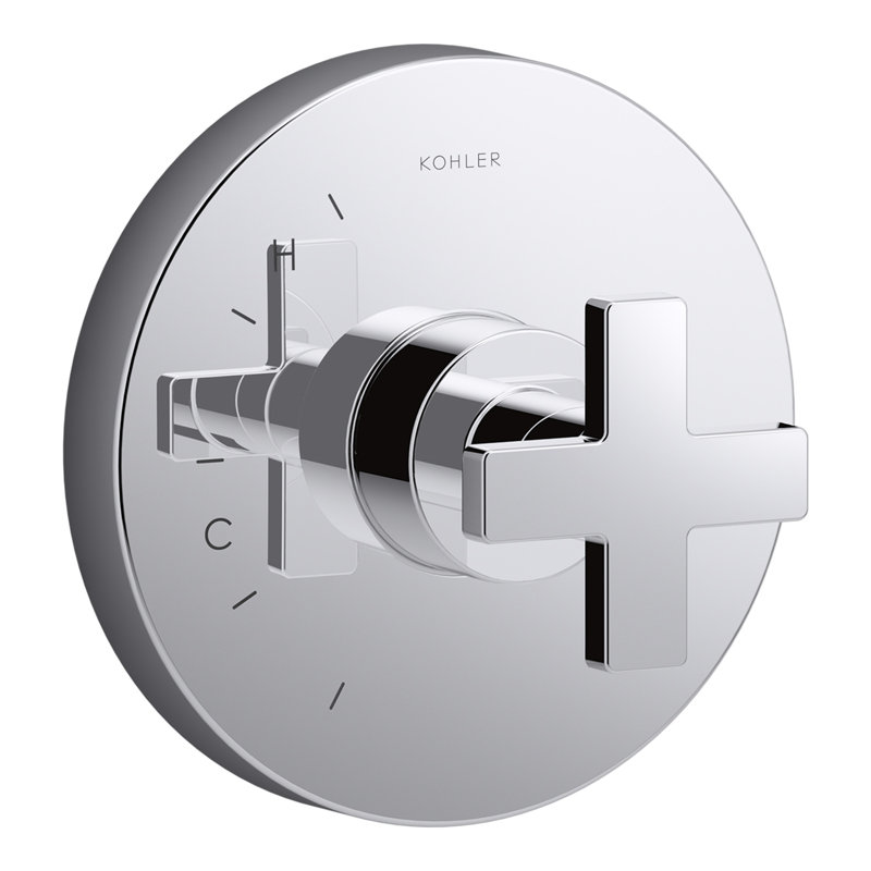 Composed® Thermostatic Faucet Trim with Cross Handle, Polished Chrome