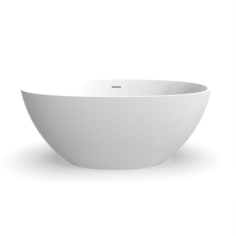 Baignoire de trempage autoportante à surface solide de 55 pouces, Blanc