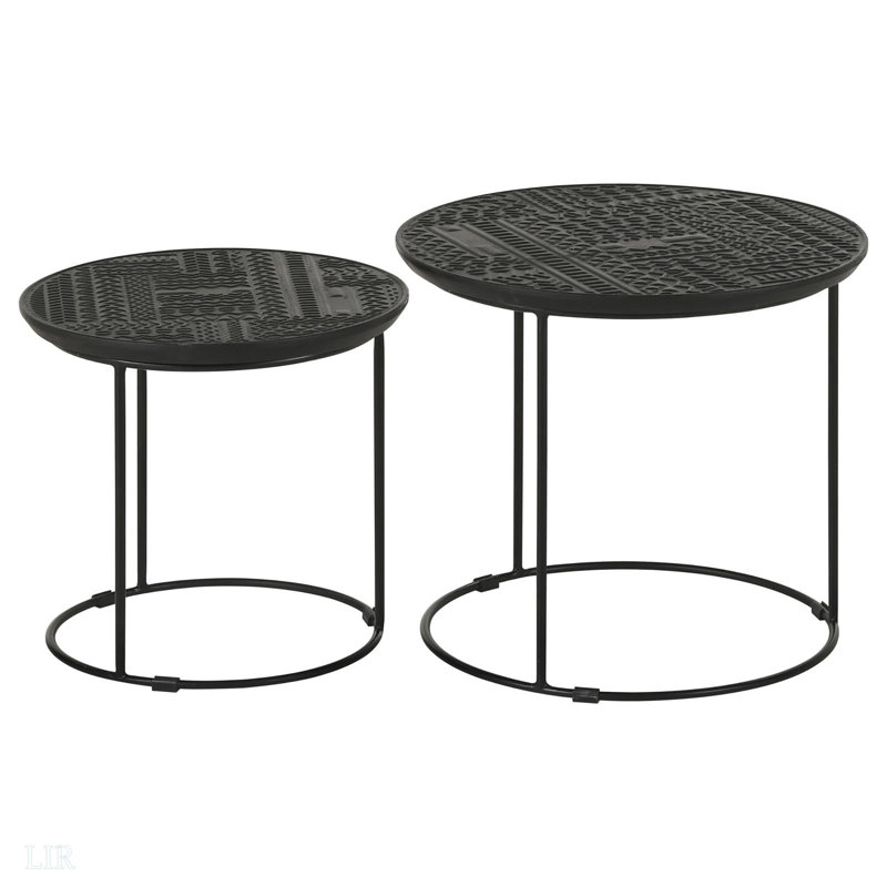 Table gigogne 2 pièces noir mat