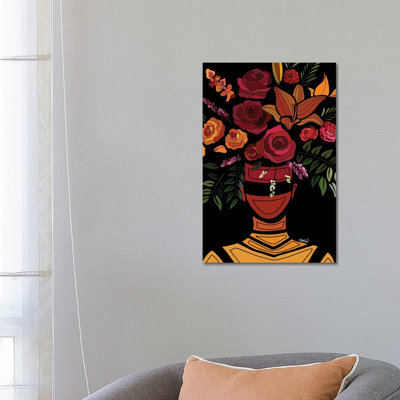 Sunset Flowers 1 Piece Wrapped Canvas Wall Art