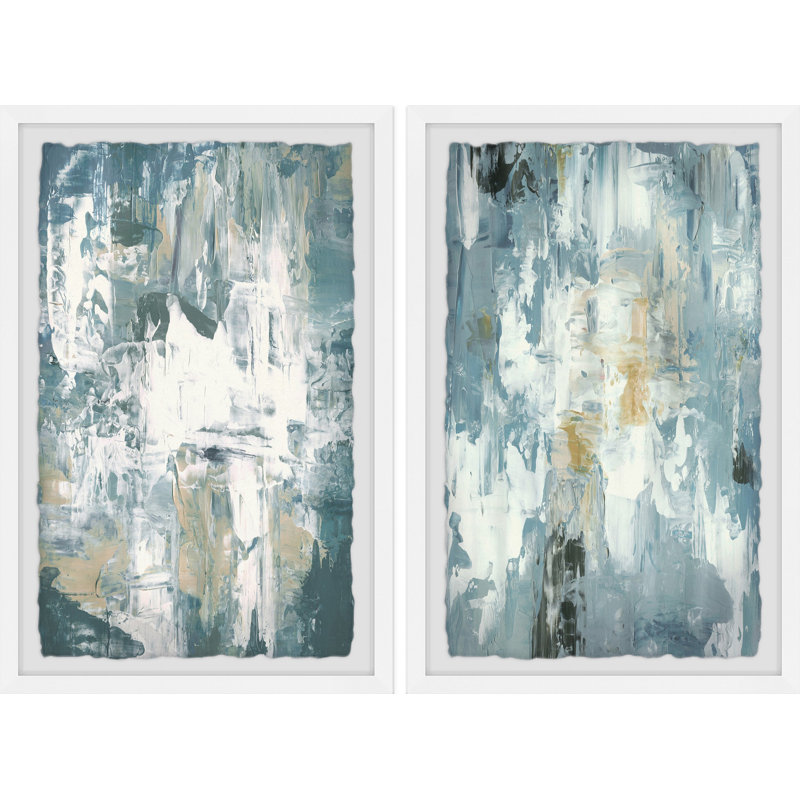 Diptyque gris chaos, H 24 po x l 16 po