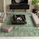 Washable Area Rug Green Floral Soft Accent Carpet Vintage Inspired Distressed Low Pile for Living Room Dining Room Bedroom Den