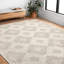 Tapis ivoire en laine touffeté à la main à motif géométrique Zyshonne-1378726584