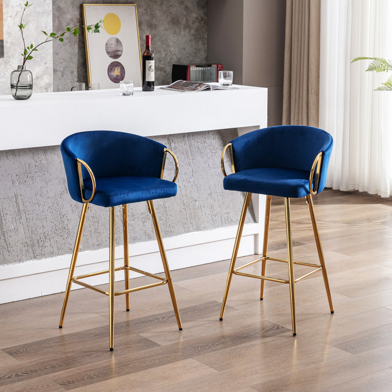 Tabouret de bar et de comptoir Reichen, Tabouret de bar (siège d'une hauteur de 30,31 po), Bleu
