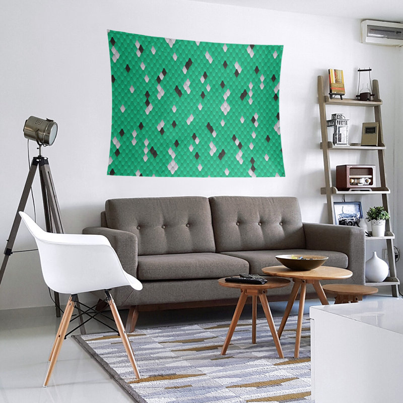 Tapisserie murale balances de serpent, H 27,5 po x l 37,5 po, Menthe