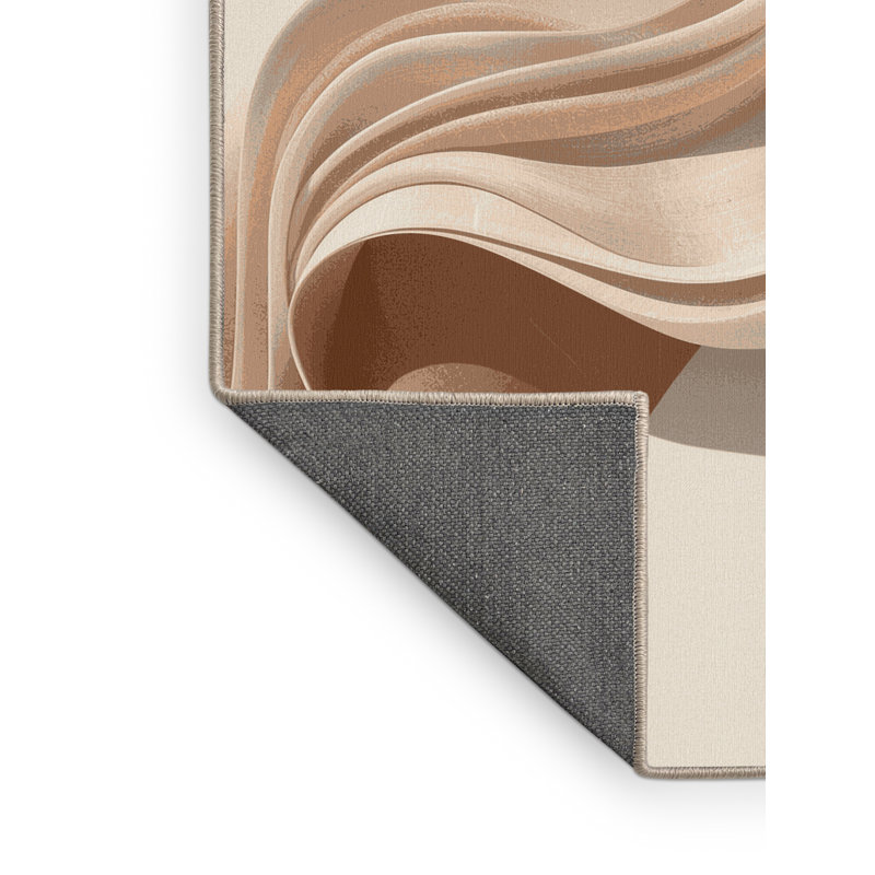 Tapis beige moelleux doux et moelleux de couleur unie moderne Cortland, 5 x 7