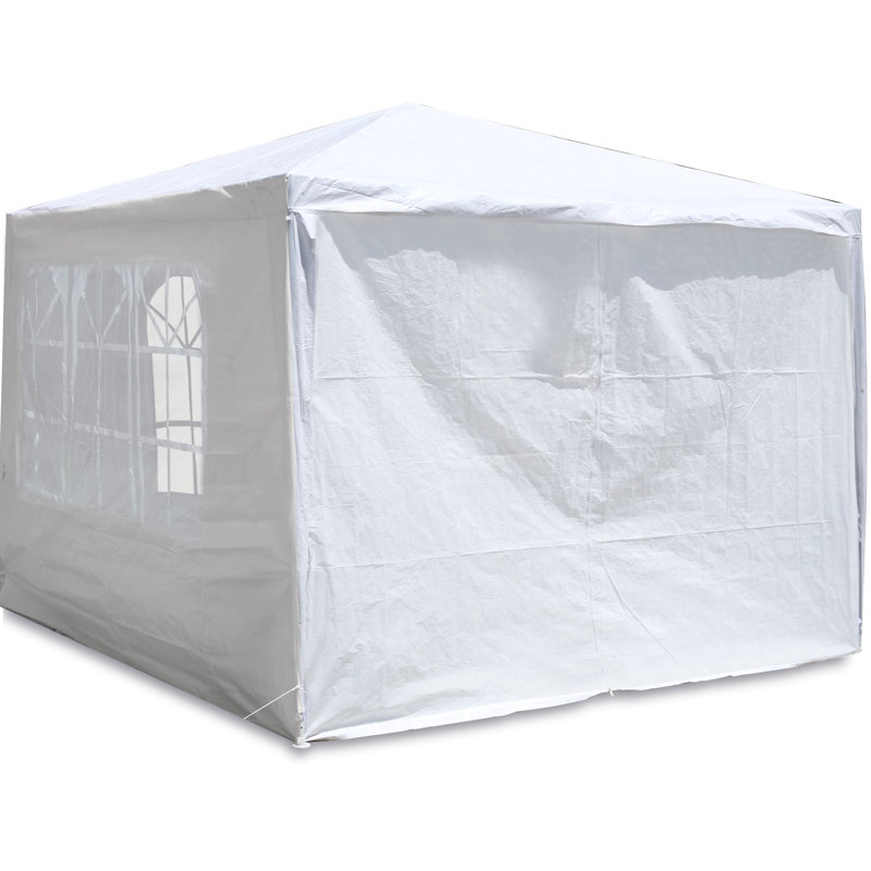 10'X10' Party Tent Outdoor Heavy Duty Gazebo Wedding Canopy + 4 Removable Walls, White