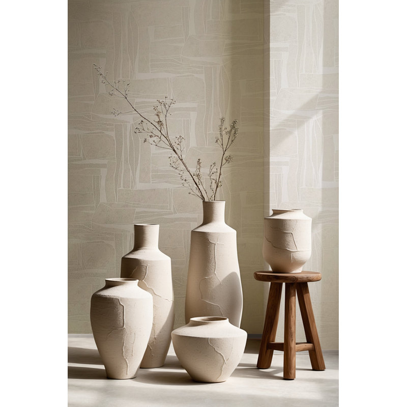 Terra Collection Abstract Stone Wallpaper Roll, Pink