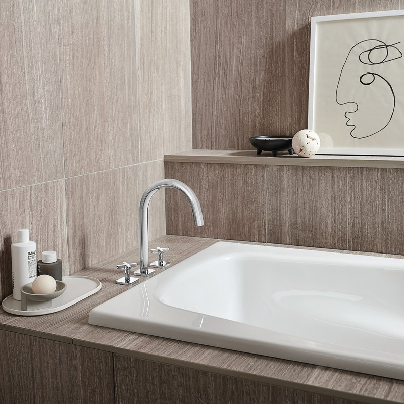 Garniture de mélangeur de salle de bain 3 pièces Lucid, Chrome poli