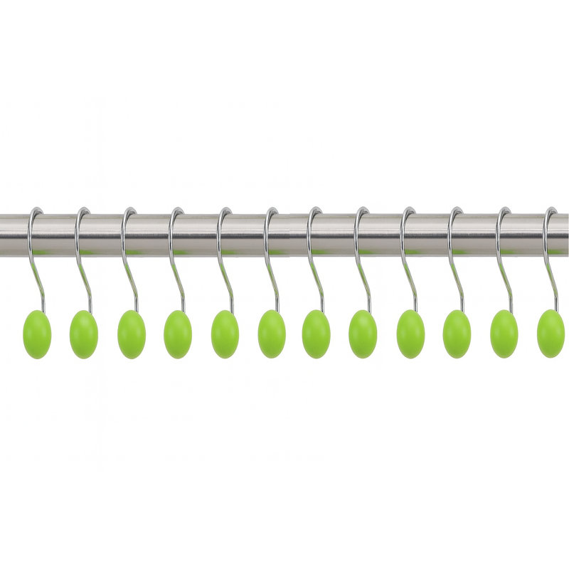 Crochets de rideau de douche ronds, Vert lime