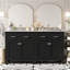 Ensemble de meuble-lavabo moderne avec lavabos doubles, lavabos doubles, tablette réglable, portes à fermeture en douceur et tiroir rabattable-2081626367
