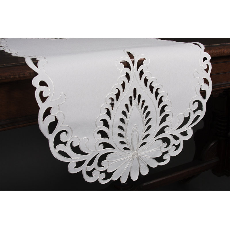 Chemin de table Armadillo, l 70 po x L 16 po, Blanc