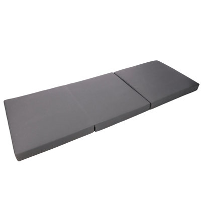 Gray / Chaise Lounge Cushion - Triple Folds. Comfort Foam Lining Included. 26.98W X 75.02D 4.04H. Weather-. Cover For Easy Cleaning Process. Water- Folds Cushion. Lined Optimal Feeling. 27" W 75.02"