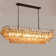  Lohan 4-Tier Dimmable Rectangle Kitchen Island Glass Chandelier Ceiling Pendant Lights(Bulbs Included)