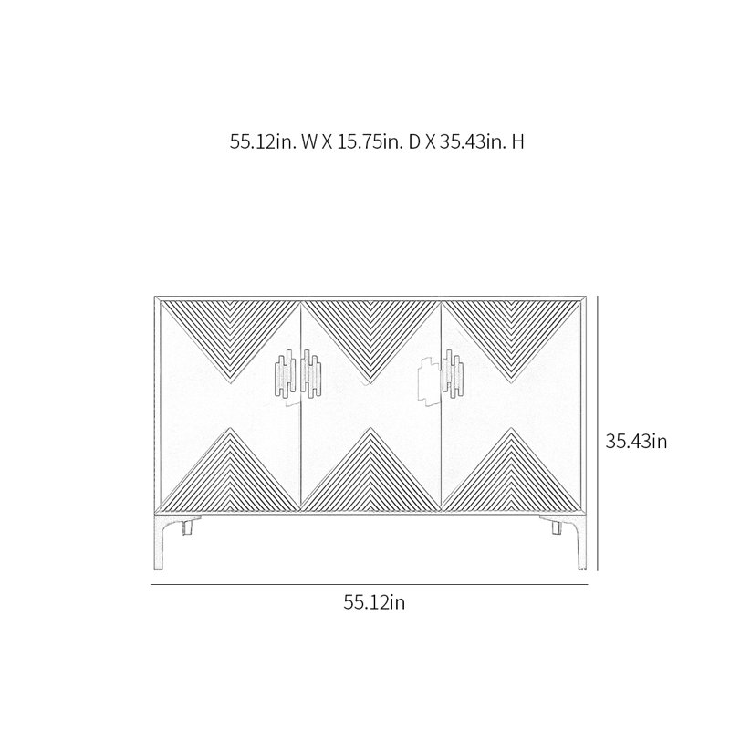 Modern Minimalist Light Luxury Sideboard Cabinet, Dark Gray