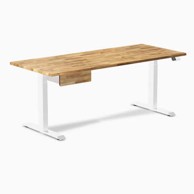 Bureau double debout en bois franc avec tiroir - Faisan / 72 x 30 pouces / noir mat