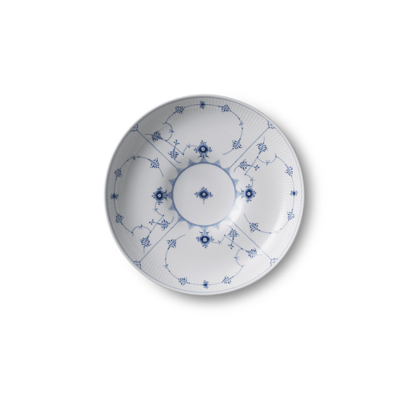 Blue Fluted Plain Large Bowl 13.39"