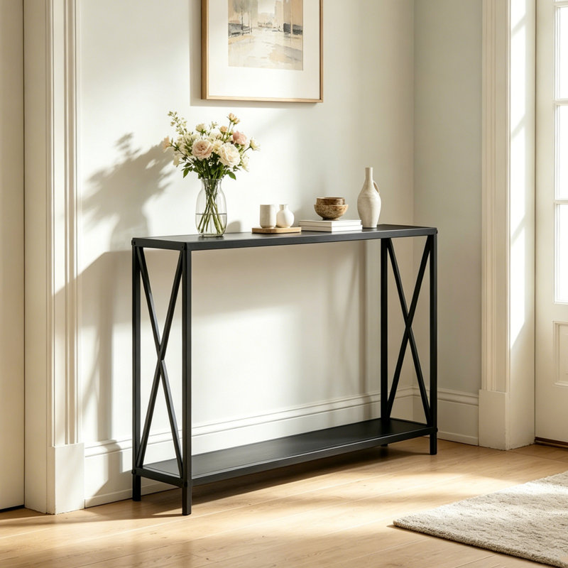 Console Germantown, H 29 po x l 43,3 po x P 9 po, Noir