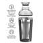 Shaker à cocktail à double paroi 17 oz Oggi Barware Groove-86583103