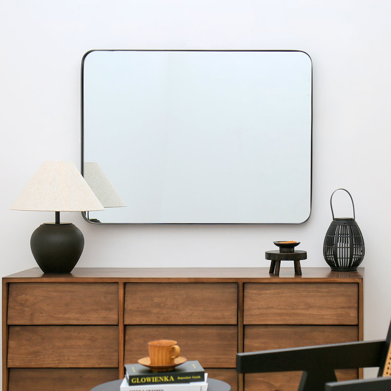 Miroir de salle de bain Duesbury, Noir, 40 po x 30 po