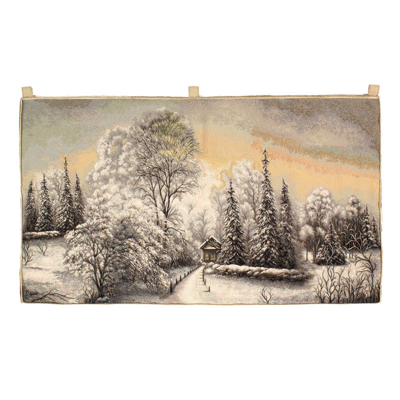 Tapisserie en coton avec paysage de neige